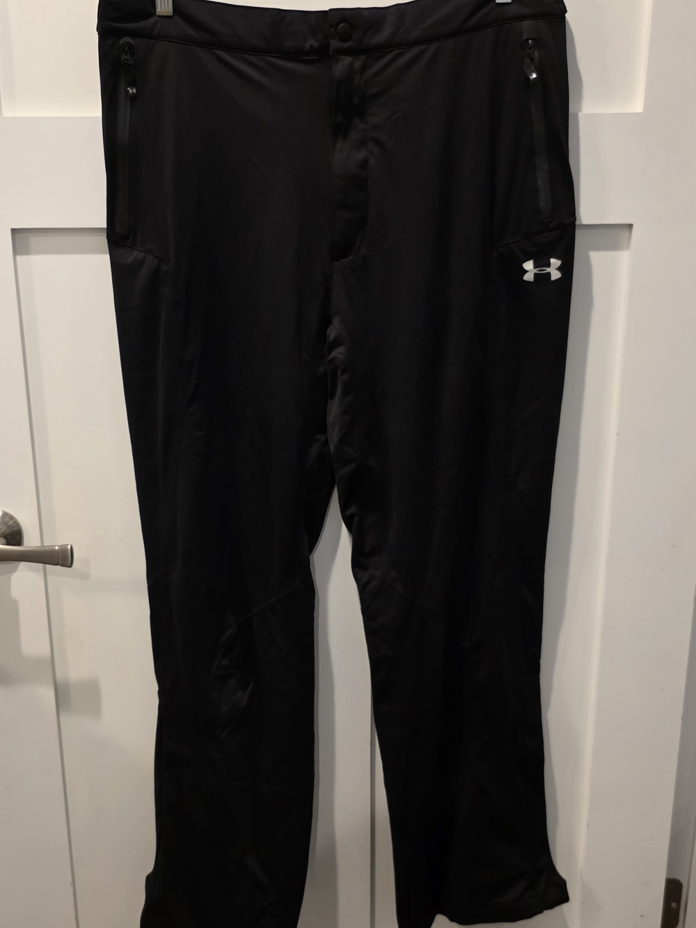 Under Armour Pants Mens XL Adjustable waist ankle Athletic Track Golf Black